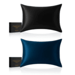 2x Sleepking™ hedvábný povlak Charlotte 50x70 cm (černá+modrá)