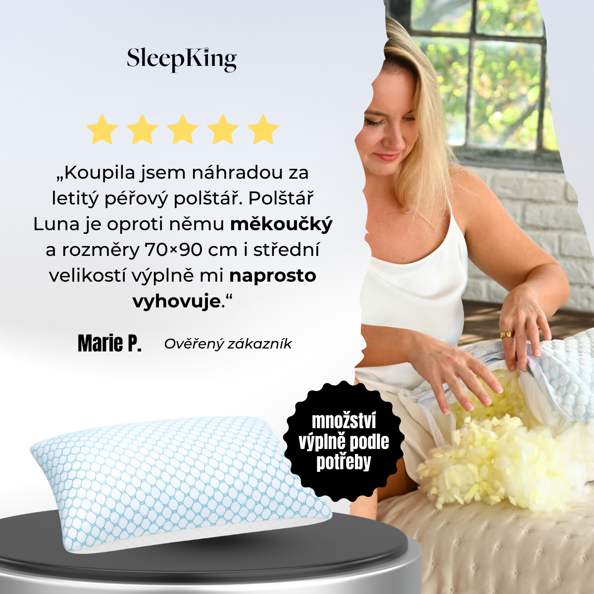 SleepKing™ Polštář Luna 4 SleepKing™ Polštář Luna - Obrázek 4