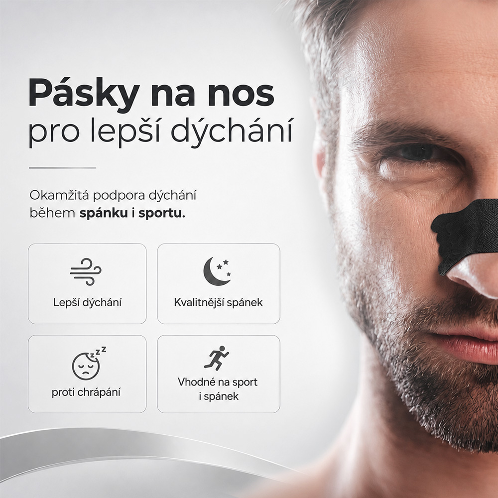 1+1 Zdarma: SleepKing™ Pásky na nos Fabio – 30 ks, Černá 2 1+1 Zdarma: SleepKing™ Pásky na nos Fabio – 30 ks, Černá - Obrázek 2